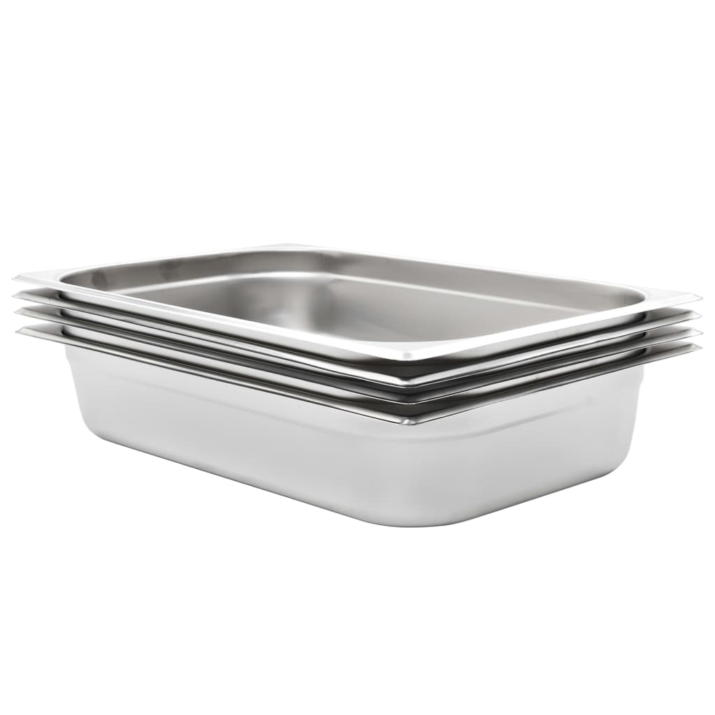 vidaXL Recipiente Gastronorm 4 buc. GN 1/1 100 mm oțel inoxidabil vidaXL Recipiente Gastronorm 4 buc. GN 1/1 100 mm oțel inoxidabil