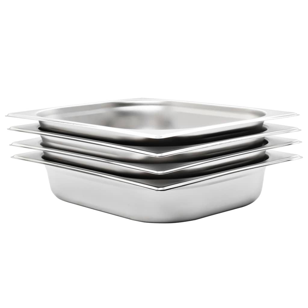 vidaXL Recipiente Gastronorm 4 buc. GN 1/2 65 mm oțel inoxidabil vidaXL Recipiente Gastronorm 4 buc. GN 1/2 65 mm oțel inoxidabil