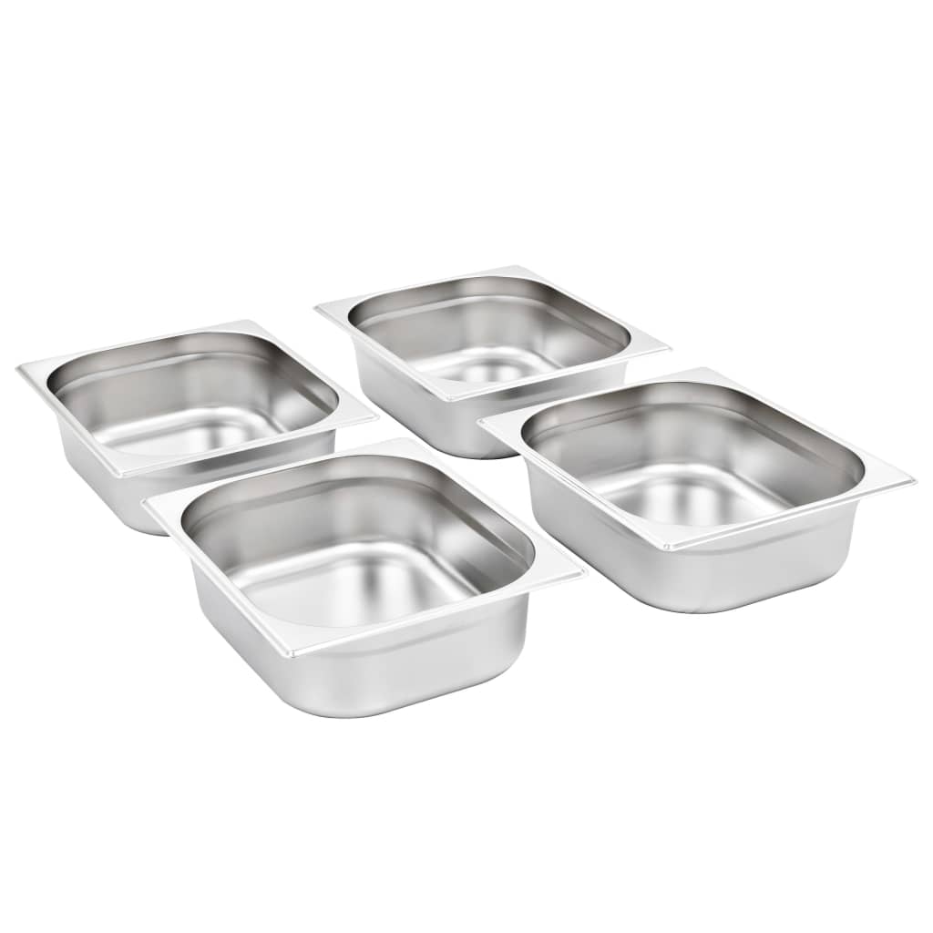vidaXL Recipiente Gastronorm 4 buc. GN 1/2 100 mm oțel inoxidabil vidaXL Recipiente Gastronorm 4 buc. GN 1/2 100 mm oțel inoxidabil