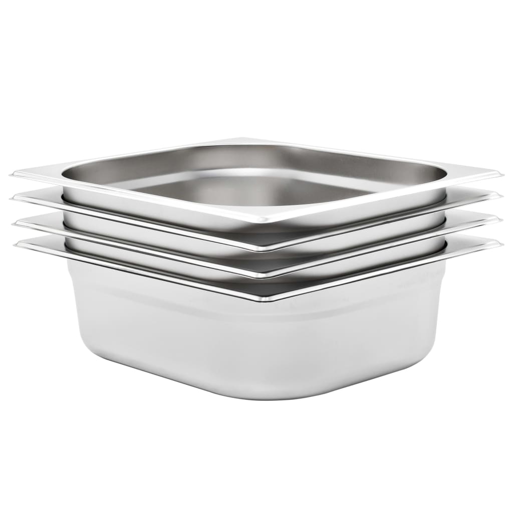 vidaXL Recipiente Gastronorm 4 buc. GN 1/2 100 mm oțel inoxidabil vidaXL Recipiente Gastronorm 4 buc. GN 1/2 100 mm oțel inoxidabil