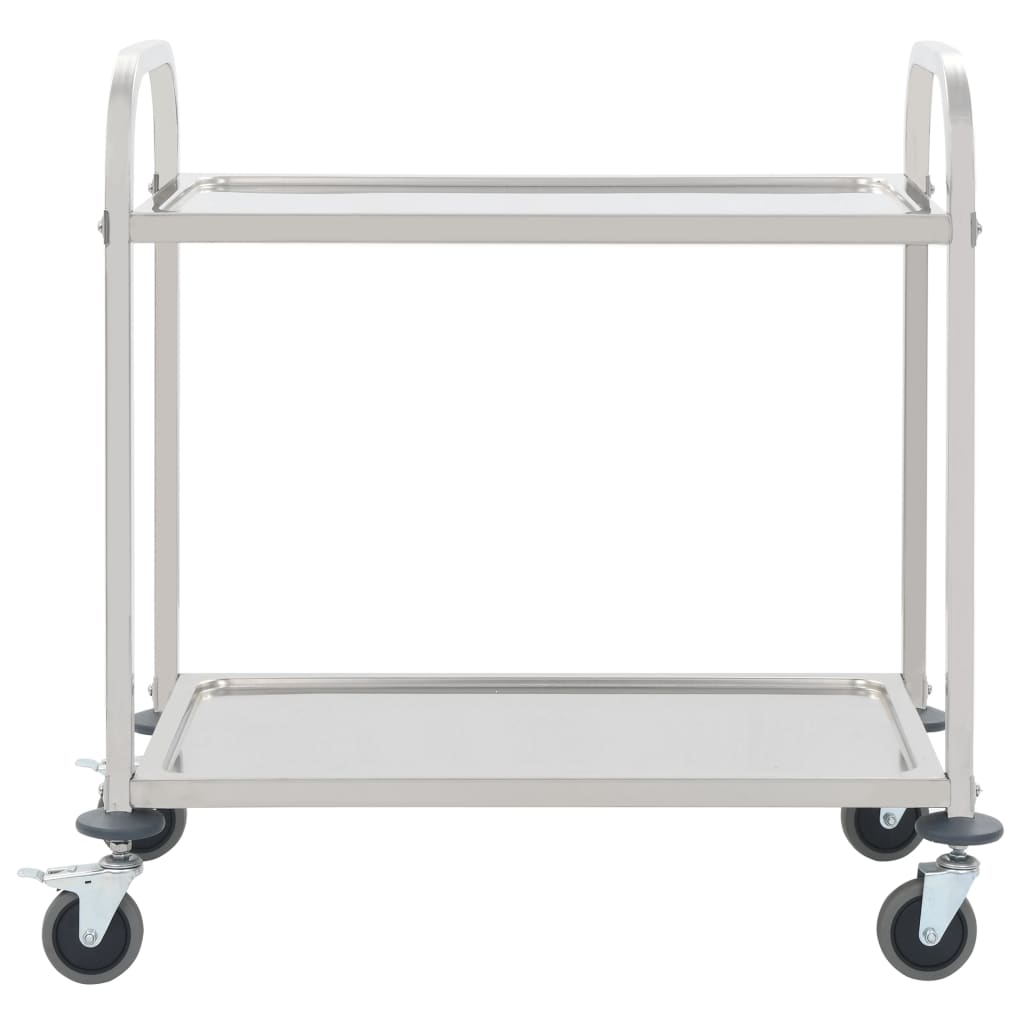 vidaXL Cărucior de bucătărie 2 niveluri 96,5x55x90 cm oțel inoxidabil vidaXL Cărucior de bucătărie 2 niveluri 96,5x55x90 cm oțel inoxidabil