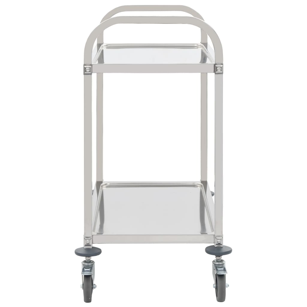 vidaXL Cărucior de bucătărie 2 niveluri 96,5x55x90 cm oțel inoxidabil vidaXL Cărucior de bucătărie 2 niveluri 96,5x55x90 cm oțel inoxidabil