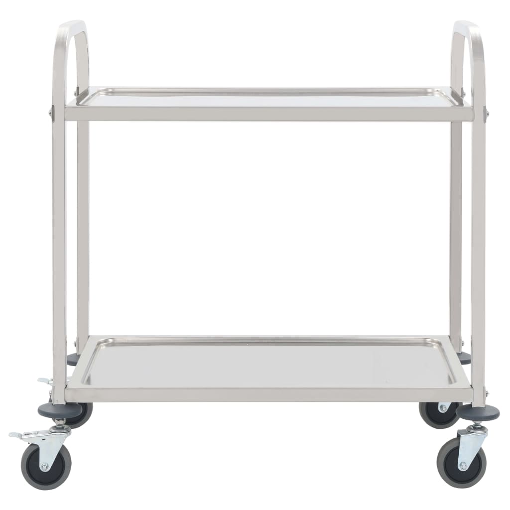 vidaXL Cărucior de bucătărie 2 niveluri 95x45x83,5 cm oțel inoxidabil vidaXL Cărucior de bucătărie 2 niveluri 95x45x83,5 cm oțel inoxidabil