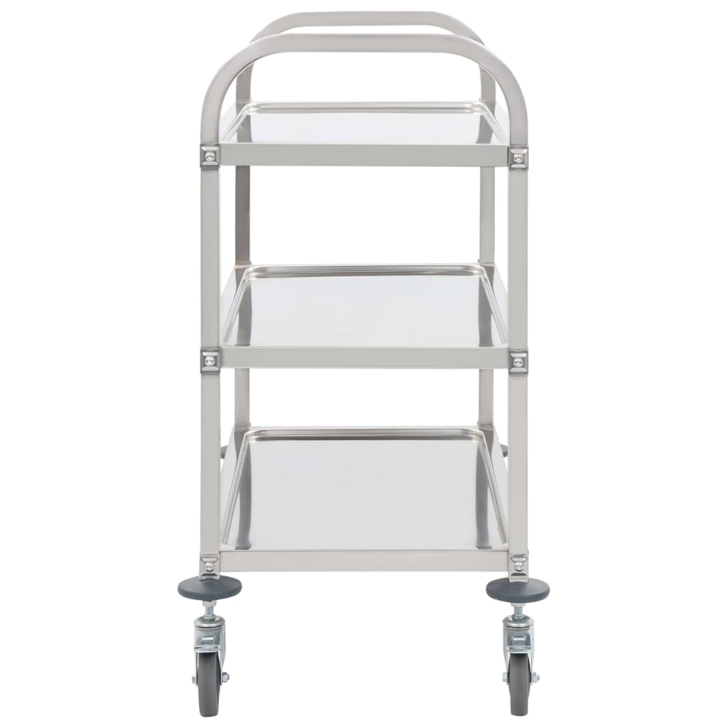 vidaXL Cărucior de bucătărie 3 niveluri 96,5x55x90 cm oțel inoxidabil vidaXL Cărucior de bucătărie 3 niveluri 96,5x55x90 cm oțel inoxidabil