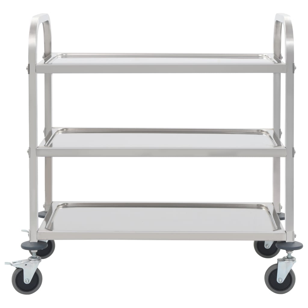 vidaXL Cărucior de bucătărie 3 niveluri 95x45x83,5 cm oțel inoxidabil vidaXL Cărucior de bucătărie 3 niveluri 95x45x83,5 cm oțel inoxidabil