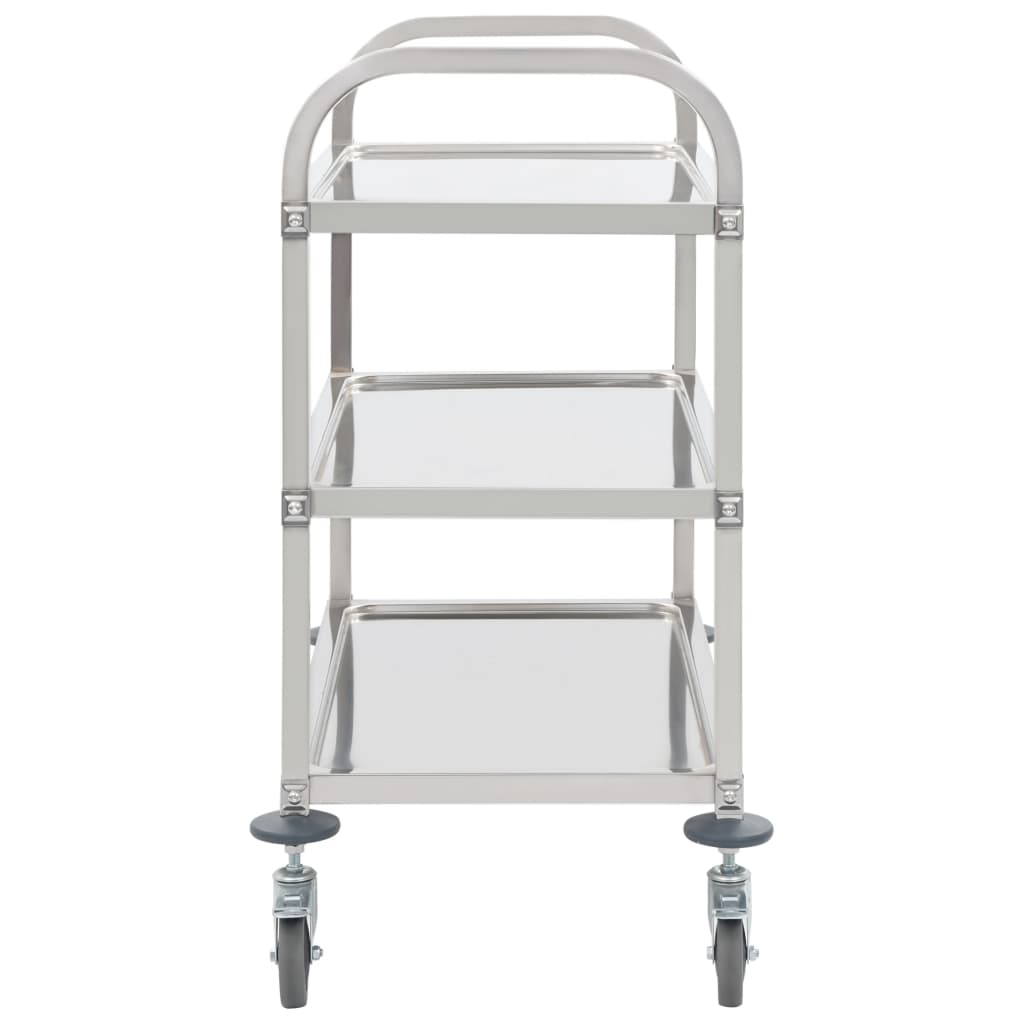 vidaXL Cărucior de bucătărie 3 niveluri 95x45x83,5 cm oțel inoxidabil vidaXL Cărucior de bucătărie 3 niveluri 95x45x83,5 cm oțel inoxidabil