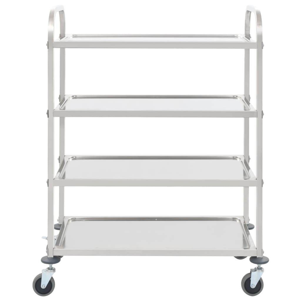 vidaXL Cărucior de bucătărie 4 niveluri 107x55x125 cm oțel inoxidabil vidaXL Cărucior de bucătărie 4 niveluri 107x55x125 cm oțel inoxidabil