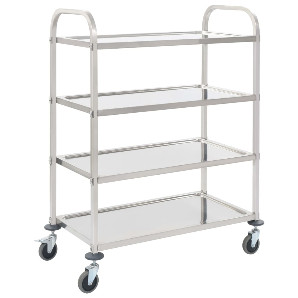 vidaXL Cărucior de bucătărie 4 niveluri 107x55x125 cm oțel inoxidabil vidaXL Cărucior de bucătărie 4 niveluri 107x55x125 cm oțel inoxidabil