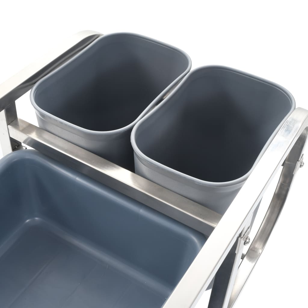 vidaXL Cărucior de bucătărie cu recipiente din plastic, 82x43,5x93 cm vidaXL Cărucior de bucătărie cu recipiente din plastic, 82x43,5x93 cm