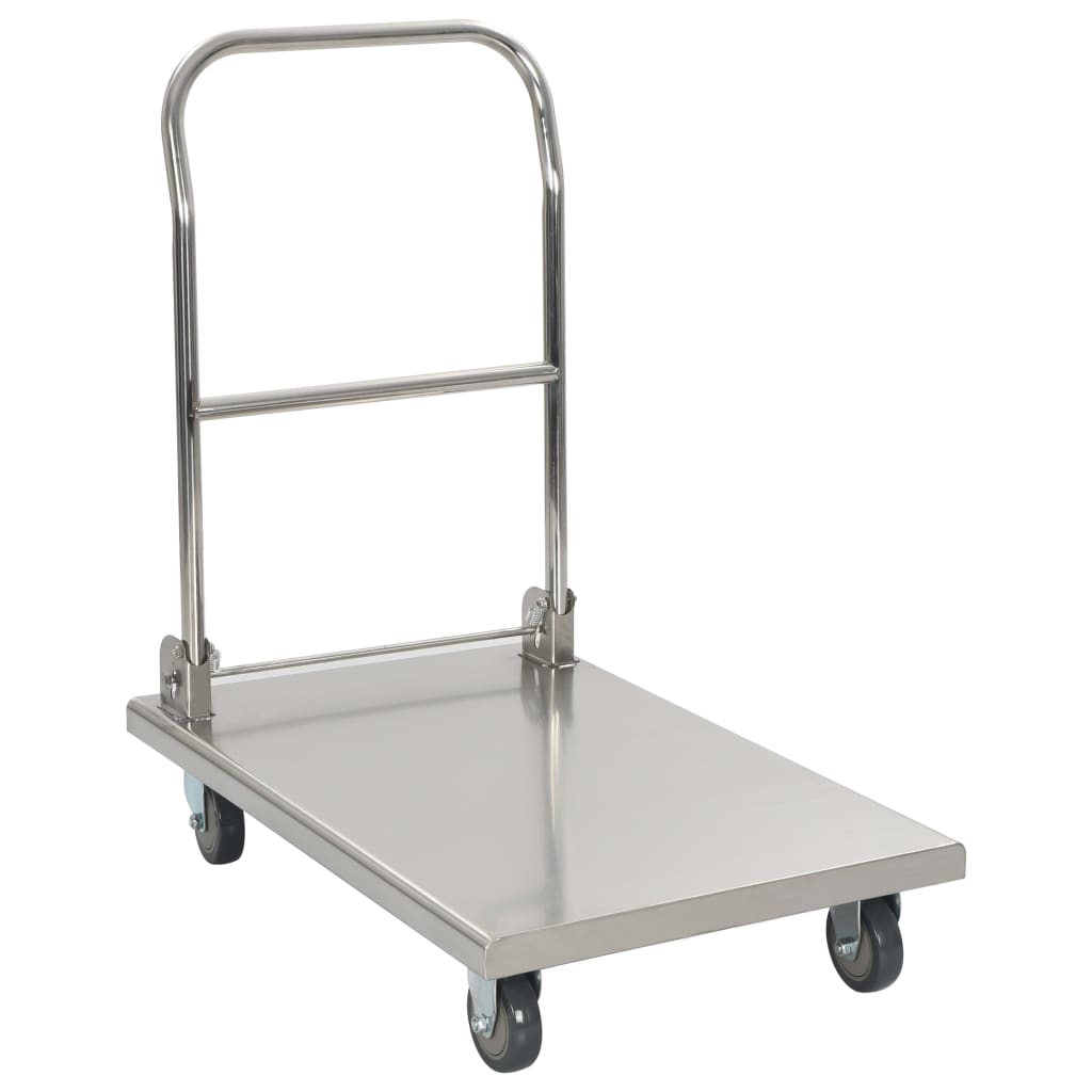 vidaXL Cărucior platformă, argintiu, 82 x 53 x 86 cm, oțel inoxidabil vidaXL Cărucior platformă, argintiu, 82 x 53 x 86 cm, oțel inoxidabil