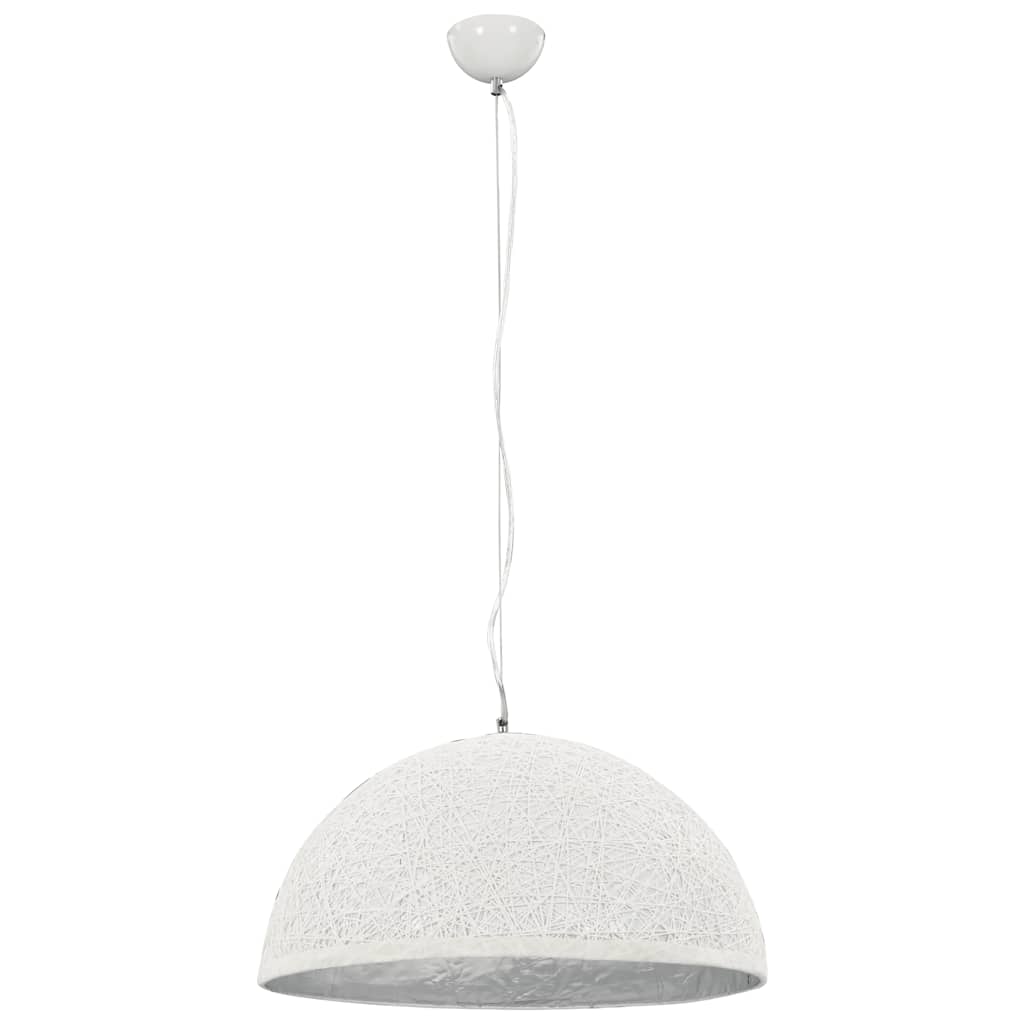 vidaXL Lampă suspendată, alb și argintiu, Ø50 cm, E27 vidaXL Lampă suspendată, alb și argintiu, Ø50 cm, E27