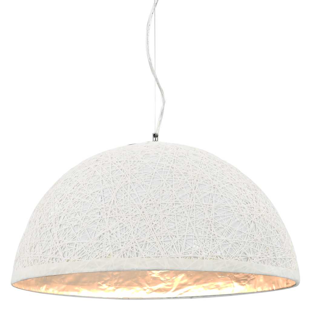 vidaXL Lampă suspendată, alb și argintiu, Ø50 cm, E27 vidaXL Lampă suspendată, alb și argintiu, Ø50 cm, E27