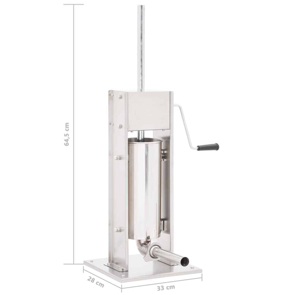 vidaXL Aparat de umplut cârnați manual, argintiu, 5 L, oțel inoxidabil vidaXL Aparat de umplut cârnați manual, argintiu, 5 L, oțel inoxidabil