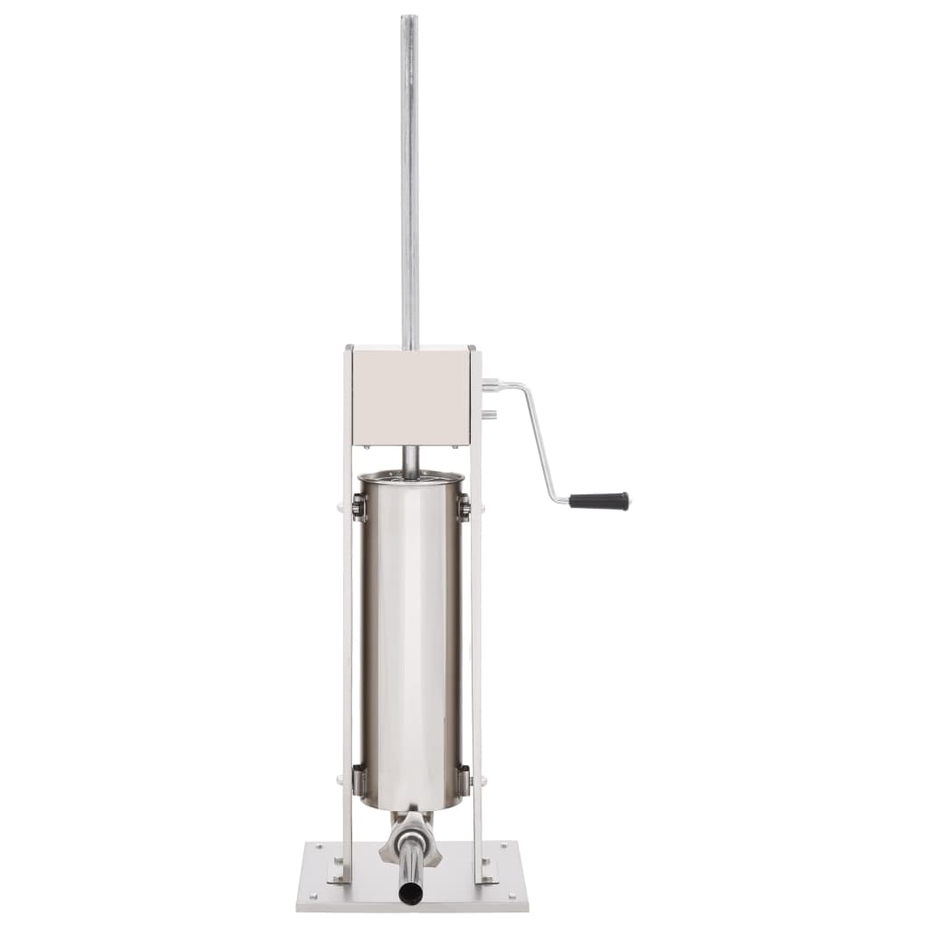 vidaXL Aparat de umplut cârnați manual, argintiu, 7 L, oțel inoxidabil vidaXL Aparat de umplut cârnați manual, argintiu, 7 L, oțel inoxidabil
