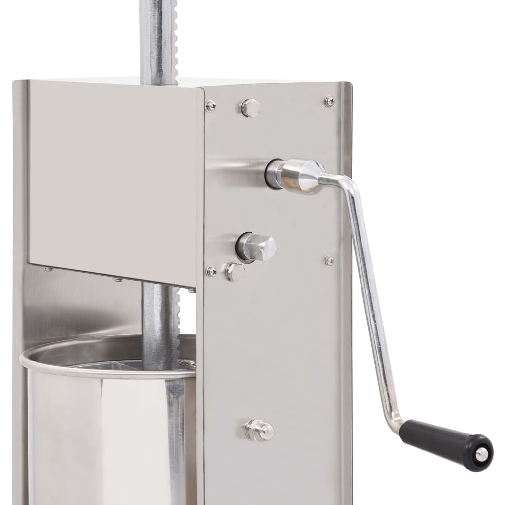 vidaXL Aparat de umplut cârnați manual, argintiu, 10L, oțel inoxidabil vidaXL Aparat de umplut cârnați manual, argintiu, 10L, oțel inoxidabil