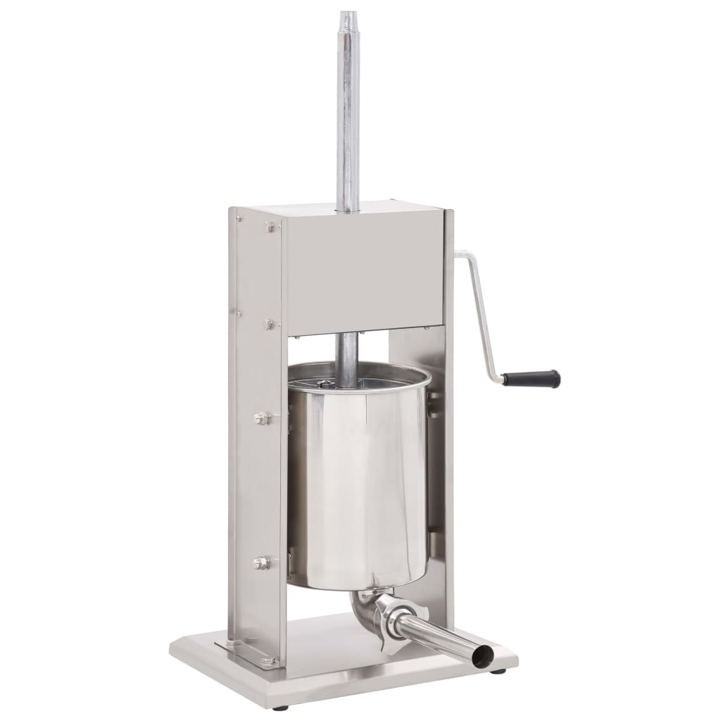 vidaXL Aparat de umplut cârnați manual, argintiu, 10L, oțel inoxidabil vidaXL Aparat de umplut cârnați manual, argintiu, 10L, oțel inoxidabil