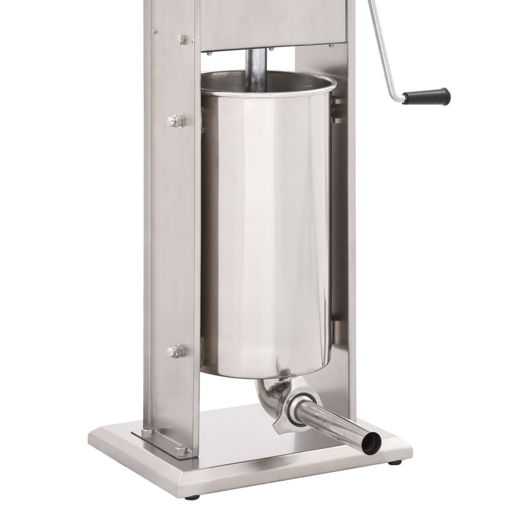 vidaXL Aparat de umplut cârnați manual, argintiu, 15L, oțel inoxidabil vidaXL Aparat de umplut cârnați manual, argintiu, 15L, oțel inoxidabil