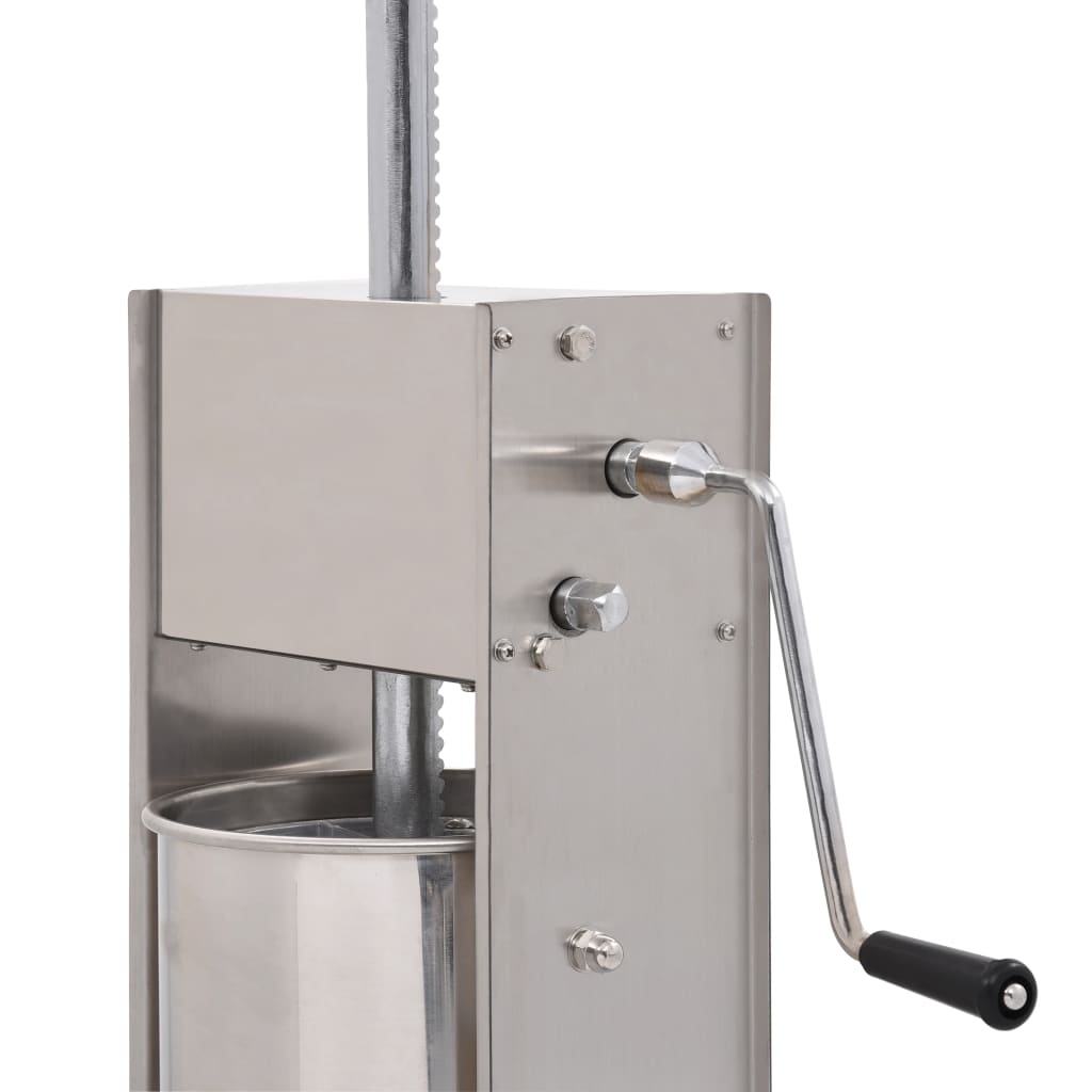 vidaXL Aparat de umplut cârnați manual, argintiu, 15L, oțel inoxidabil vidaXL Aparat de umplut cârnați manual, argintiu, 15L, oțel inoxidabil
