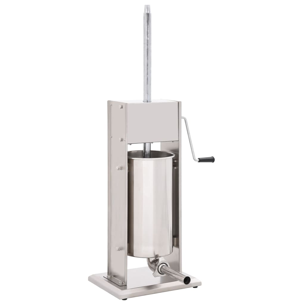 vidaXL Aparat de umplut cârnați manual, argintiu, 15L, oțel inoxidabil vidaXL Aparat de umplut cârnați manual, argintiu, 15L, oțel inoxidabil