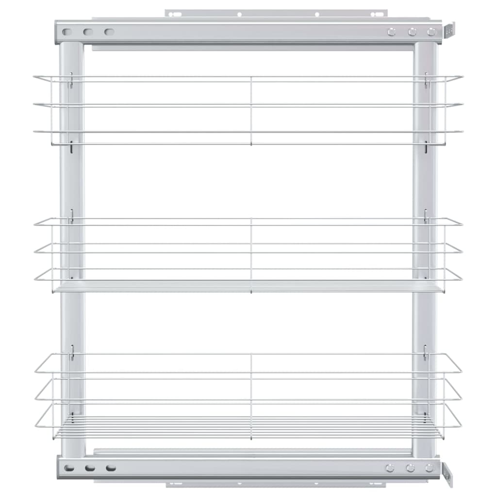 vidaXL Coș sârmă bucătărie retractabil 3 niveluri argintiu 47x25x56 cm vidaXL Coș sârmă bucătărie retractabil 3 niveluri argintiu 47x25x56 cm
