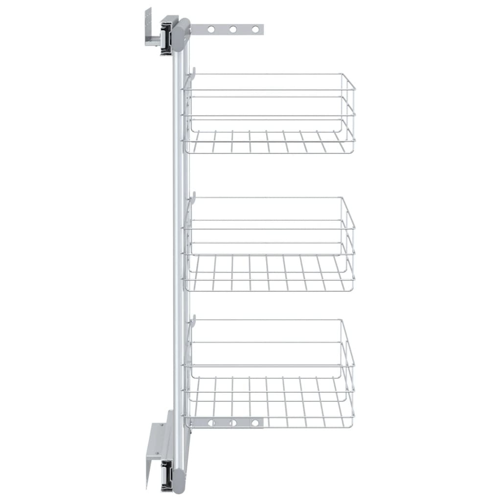 vidaXL Coș sârmă bucătărie retractabil 3 niveluri argintiu 47x25x56 cm vidaXL Coș sârmă bucătărie retractabil 3 niveluri argintiu 47x25x56 cm
