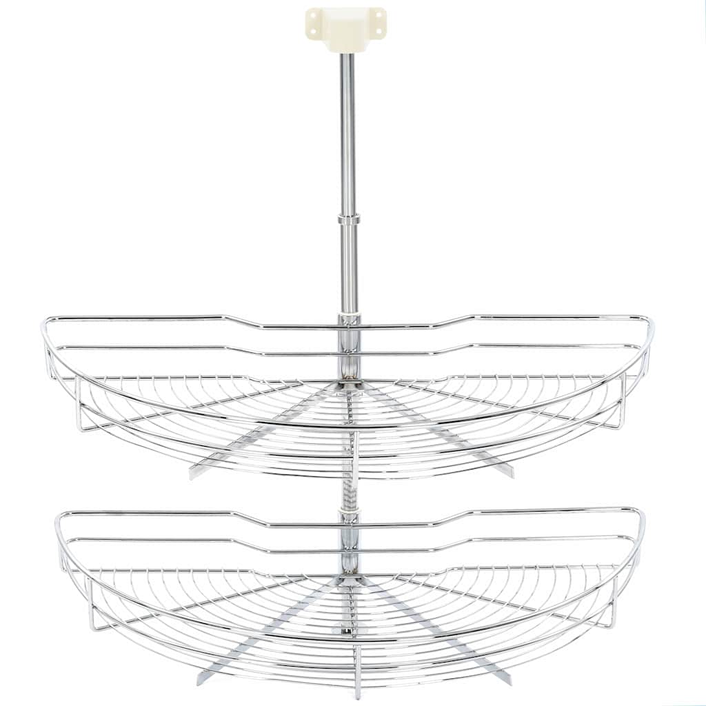 vidaXL Coș sârmă bucătărie 2 rafturi argintiu 75x38x80 cm 180 grade vidaXL Coș sârmă bucătărie 2 rafturi argintiu 75x38x80 cm 180 grade