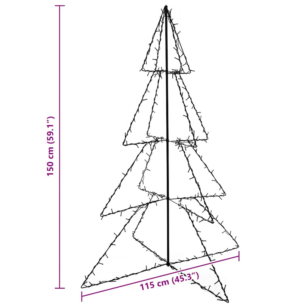 vidaXL Brad de Crăciun conic 240 LED-uri interior & exterior 115x150cm vidaXL Brad de Crăciun conic 240 LED-uri interior & exterior 115x150cm
