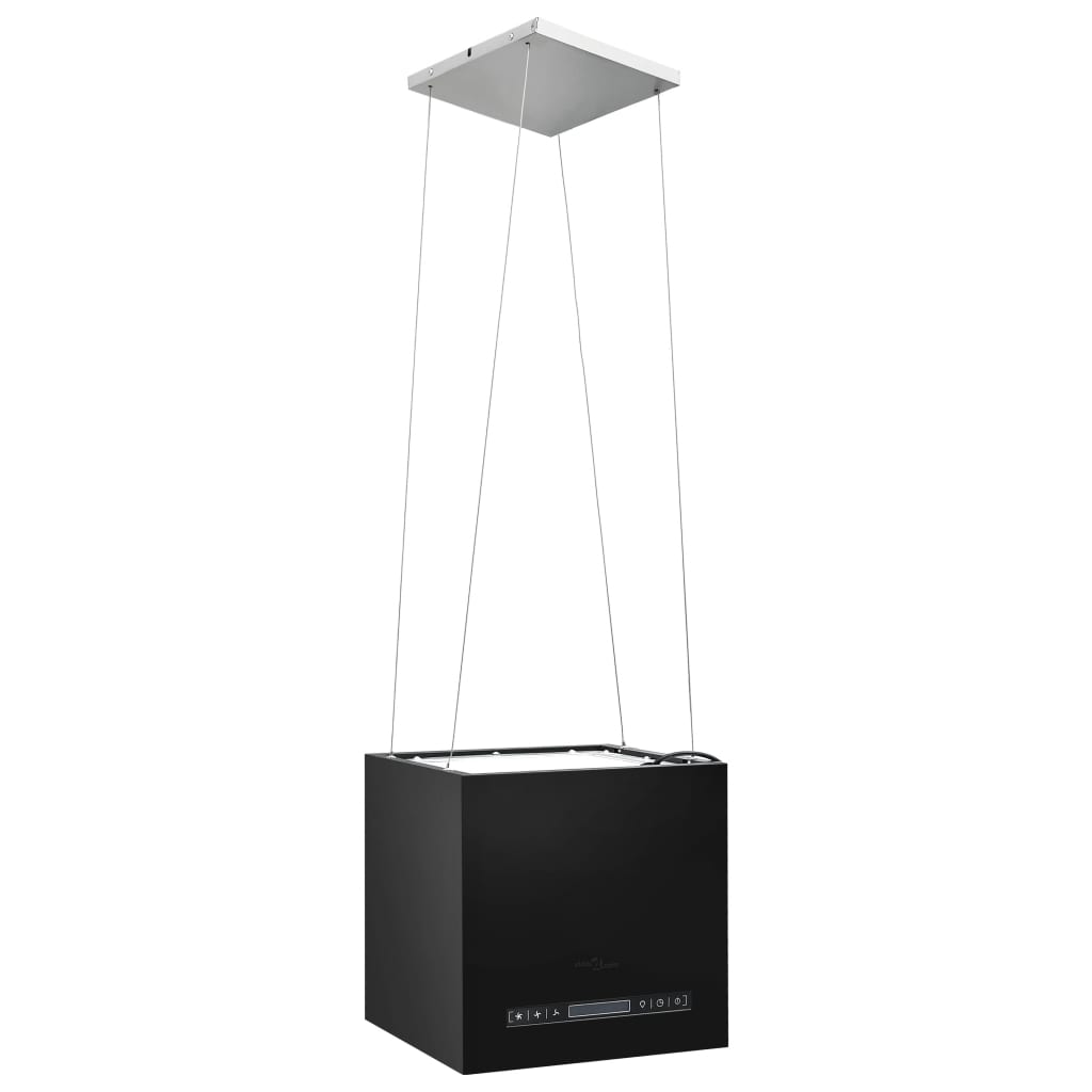 vidaXL Hotă suspendată insulă, LCD tactil, 37 cm, oțel vidaXL Hotă suspendată insulă, LCD tactil, 37 cm, oțel