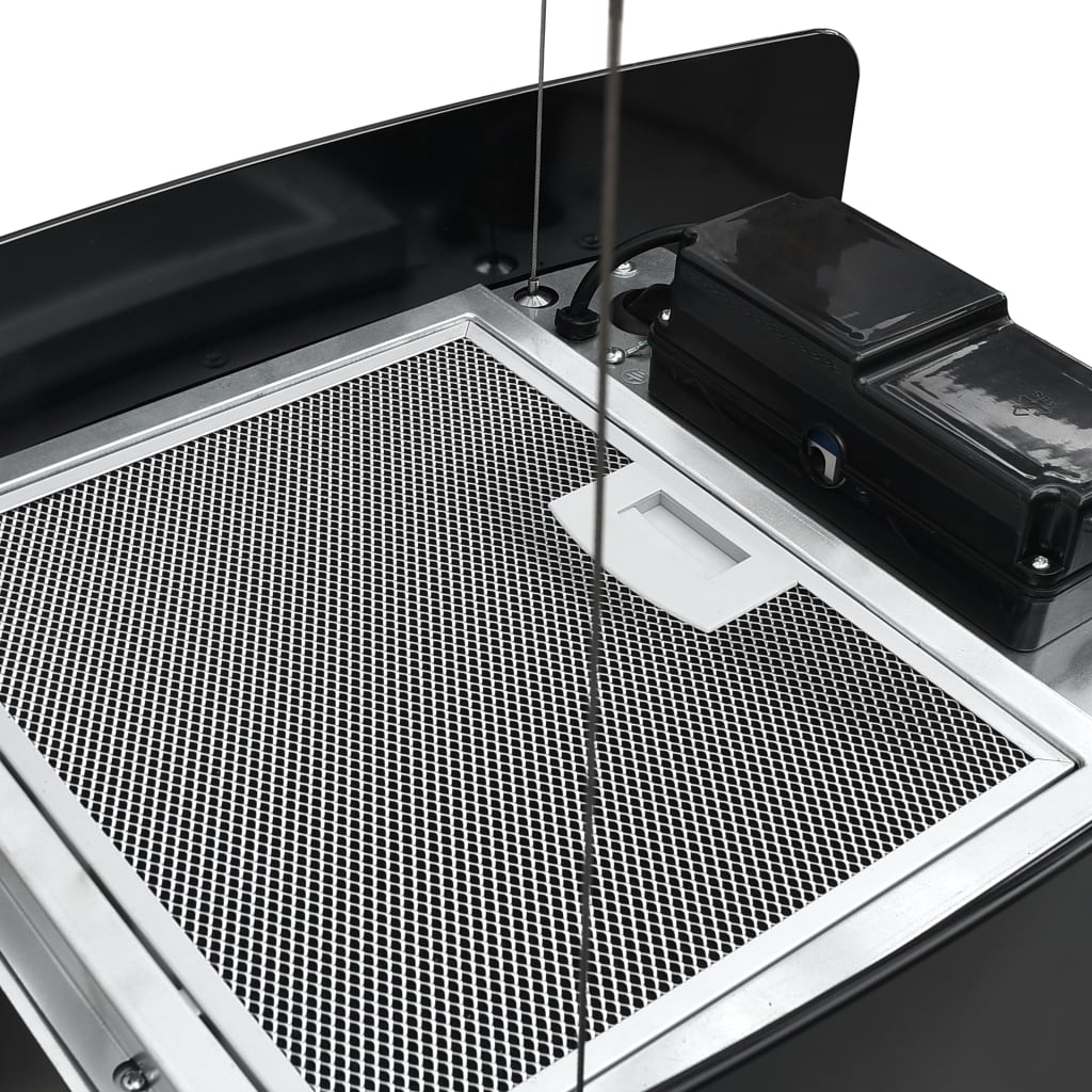 vidaXL Hotă suspendată insulă, LCD senzor tactil, sticlă securizată