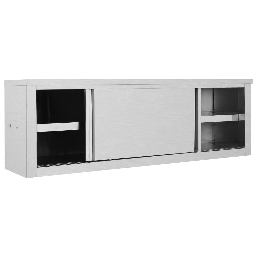 vidaXL Dulap perete bucătărie uși glisante 150x40x50cm oțel inoxidabil vidaXL Dulap perete bucătărie uși glisante 150x40x50cm oțel inoxidabil