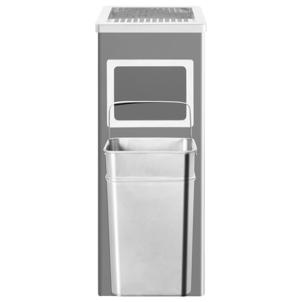 vidaXL Coș de gunoi cu scrumieră, pentru hotel, negru, oțel, 36 L vidaXL Coș de gunoi cu scrumieră, pentru hotel, negru, oțel, 36 L