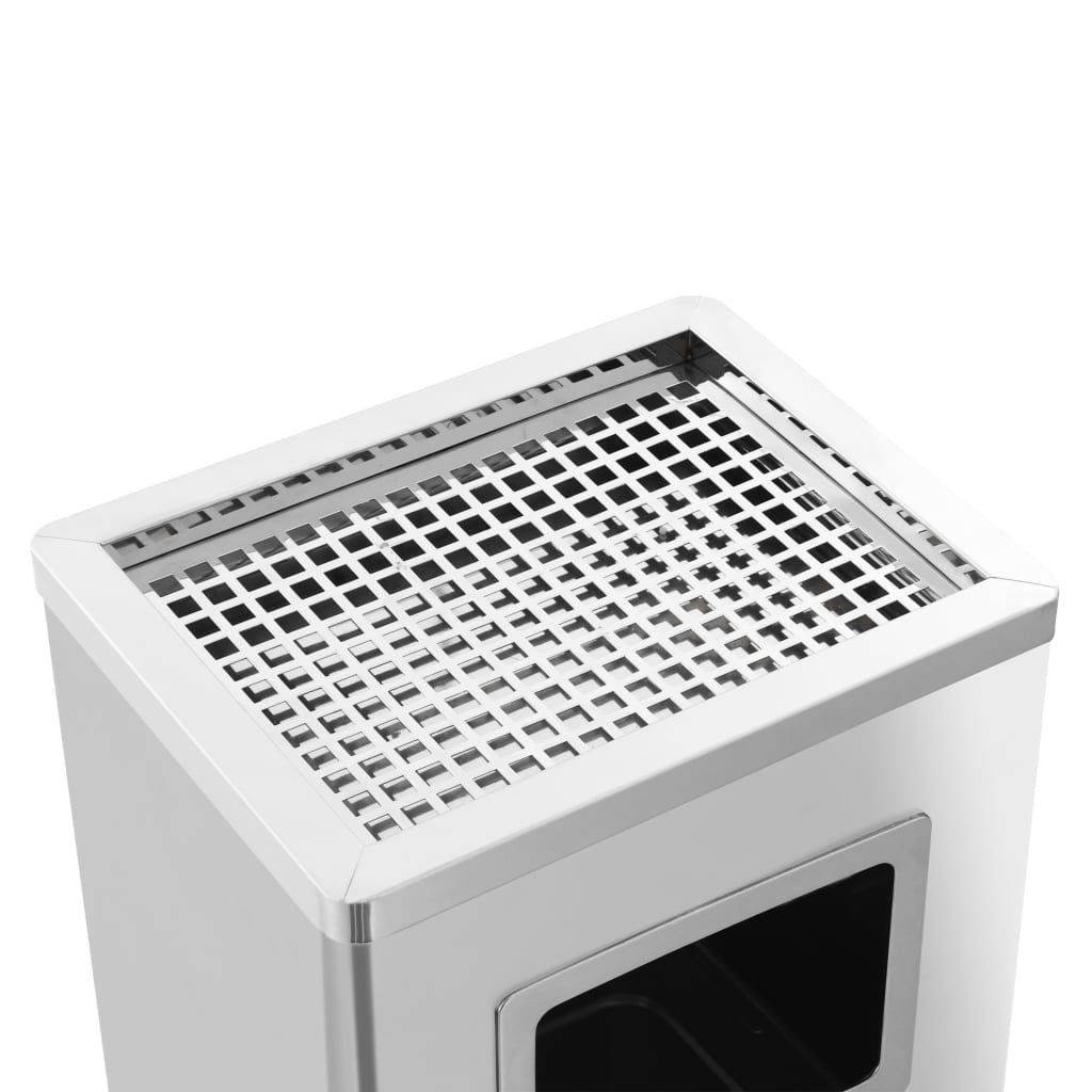 vidaXL Coș de gunoi cu scrumieră, pentru hotel, oțel inoxidabil, 45 L vidaXL Coș de gunoi cu scrumieră, pentru hotel, oțel inoxidabil, 45 L