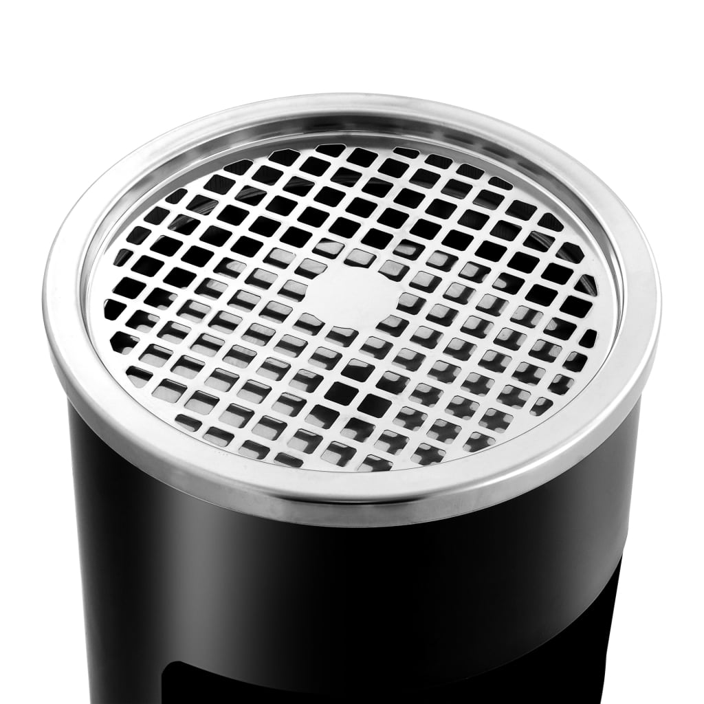 vidaXL Coș de gunoi de perete cu scrumieră, negru, oțel, 26 L vidaXL Coș de gunoi de perete cu scrumieră, negru, oțel, 26 L