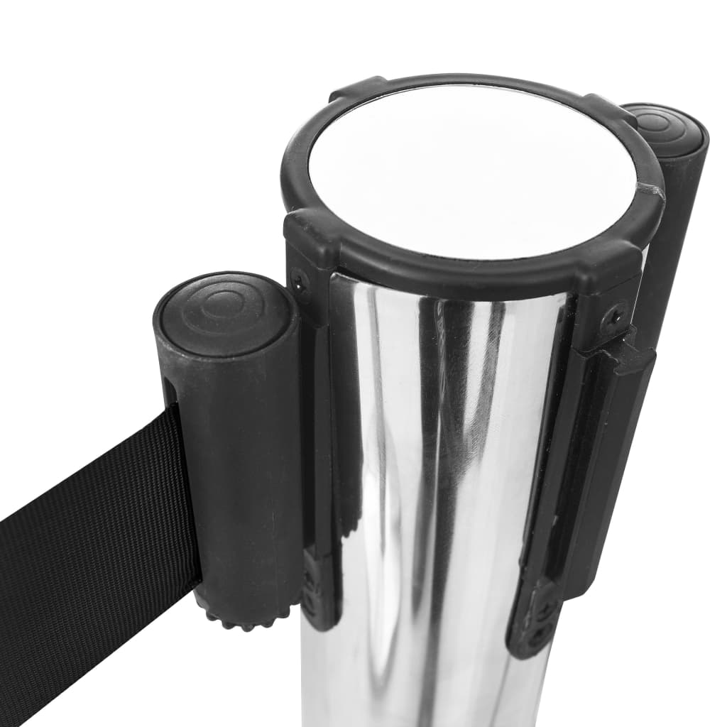 vidaXL Barieră bandă retractabilă, negru, 200 cm vidaXL Barieră bandă retractabilă, negru, 200 cm
