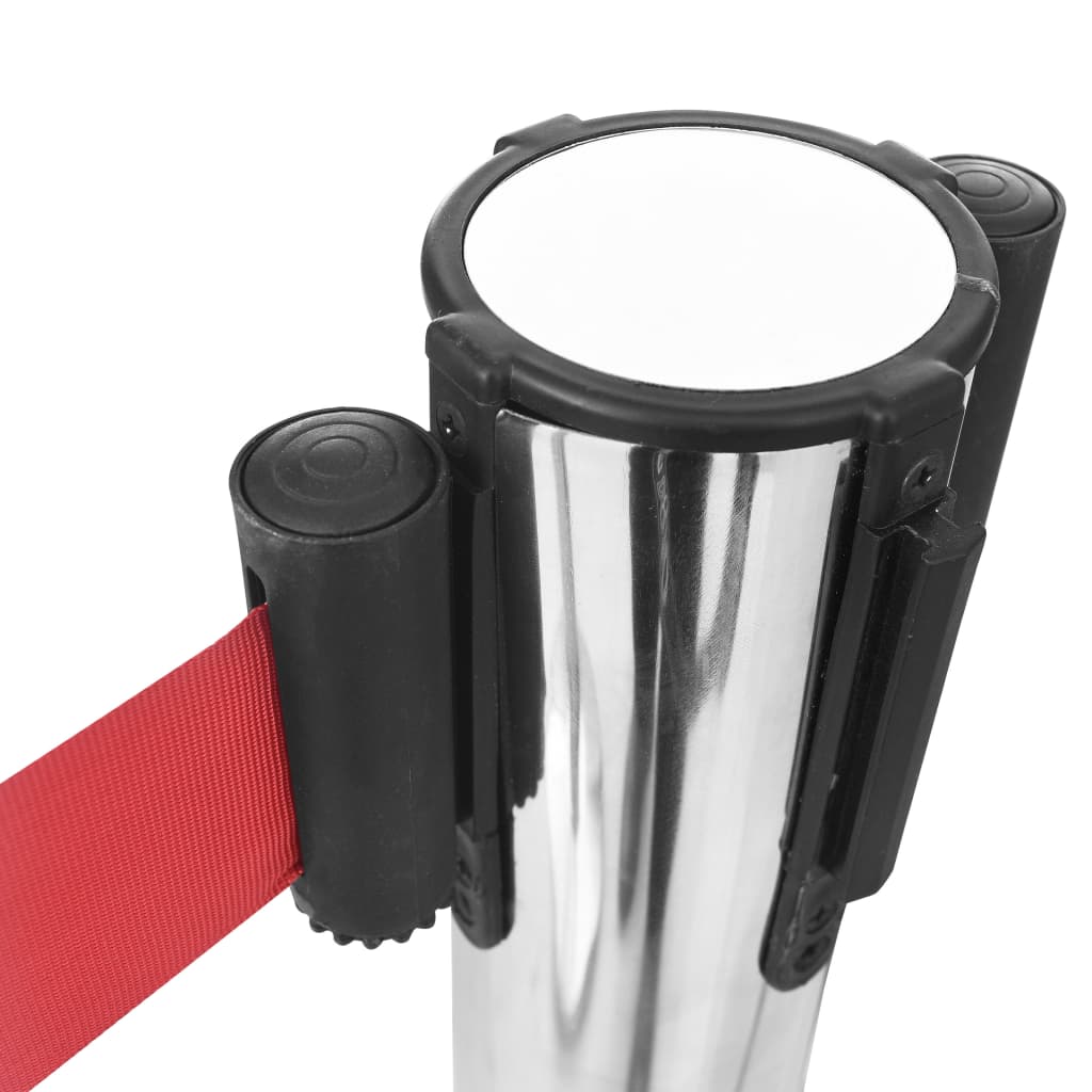 vidaXL Barieră bandă retractabilă, roșu, 200 cm vidaXL Barieră bandă retractabilă, roșu, 200 cm