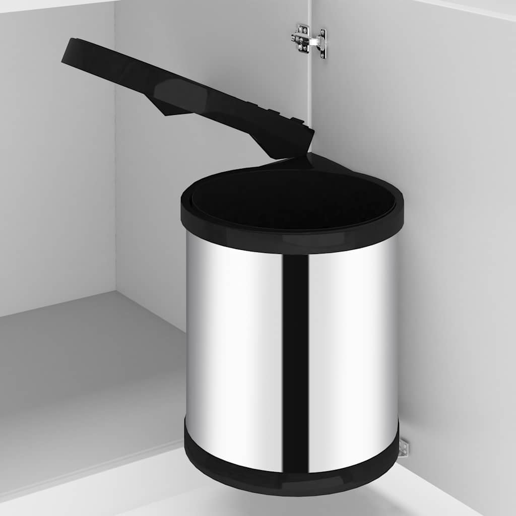 vidaXL Coș de gunoi încorporat de bucătărie, 12 L, oțel inoxidabil vidaXL Coș de gunoi încorporat de bucătărie, 12 L, oțel inoxidabil