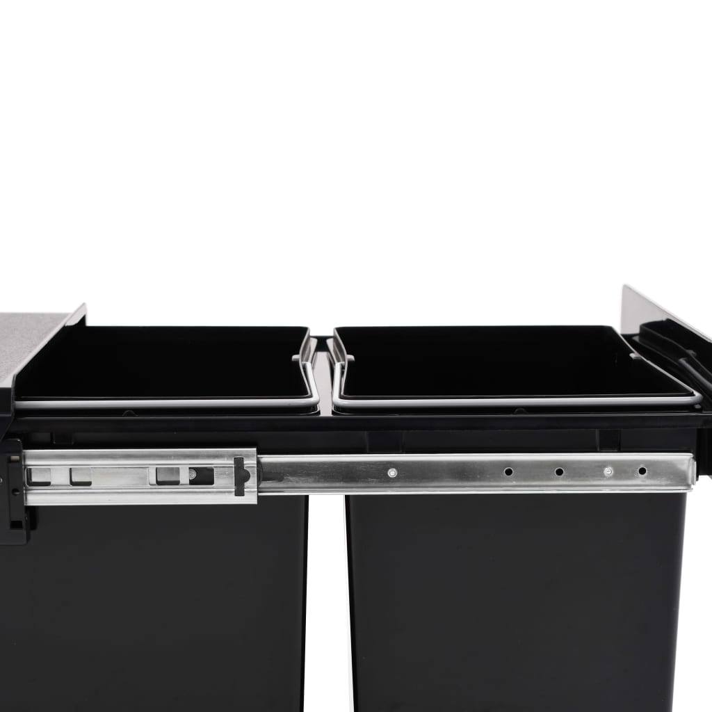 vidaXL Coș gunoi retractabil pentru dulap bucătărie, silențios, 20 L vidaXL Coș gunoi retractabil pentru dulap bucătărie, silențios, 20 L