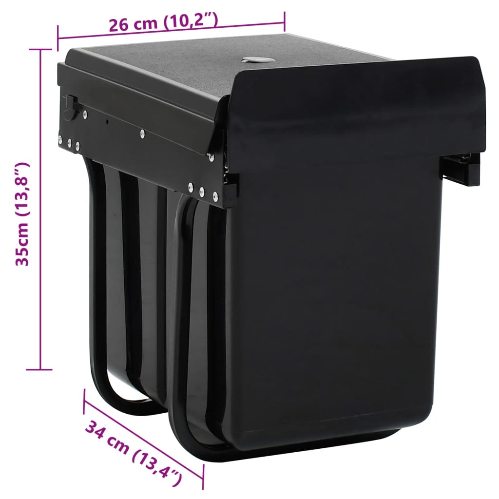 vidaXL Coș gunoi retractabil pentru dulap bucătărie, silențios, 20 L vidaXL Coș gunoi retractabil pentru dulap bucătărie, silențios, 20 L