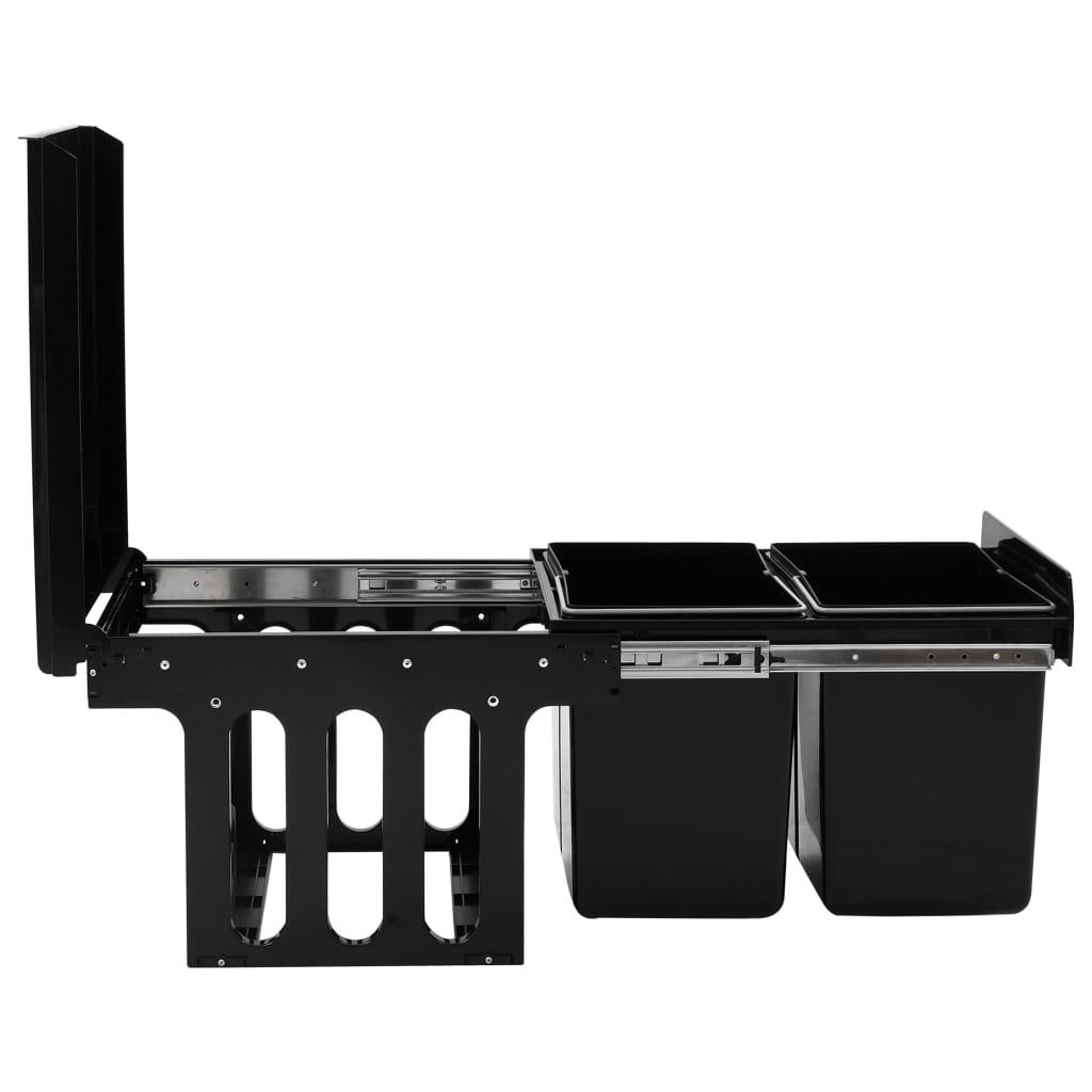vidaXL Coș gunoi retractabil pentru dulap bucătărie, silențios, 36 L vidaXL Coș gunoi retractabil pentru dulap bucătărie, silențios, 36 L