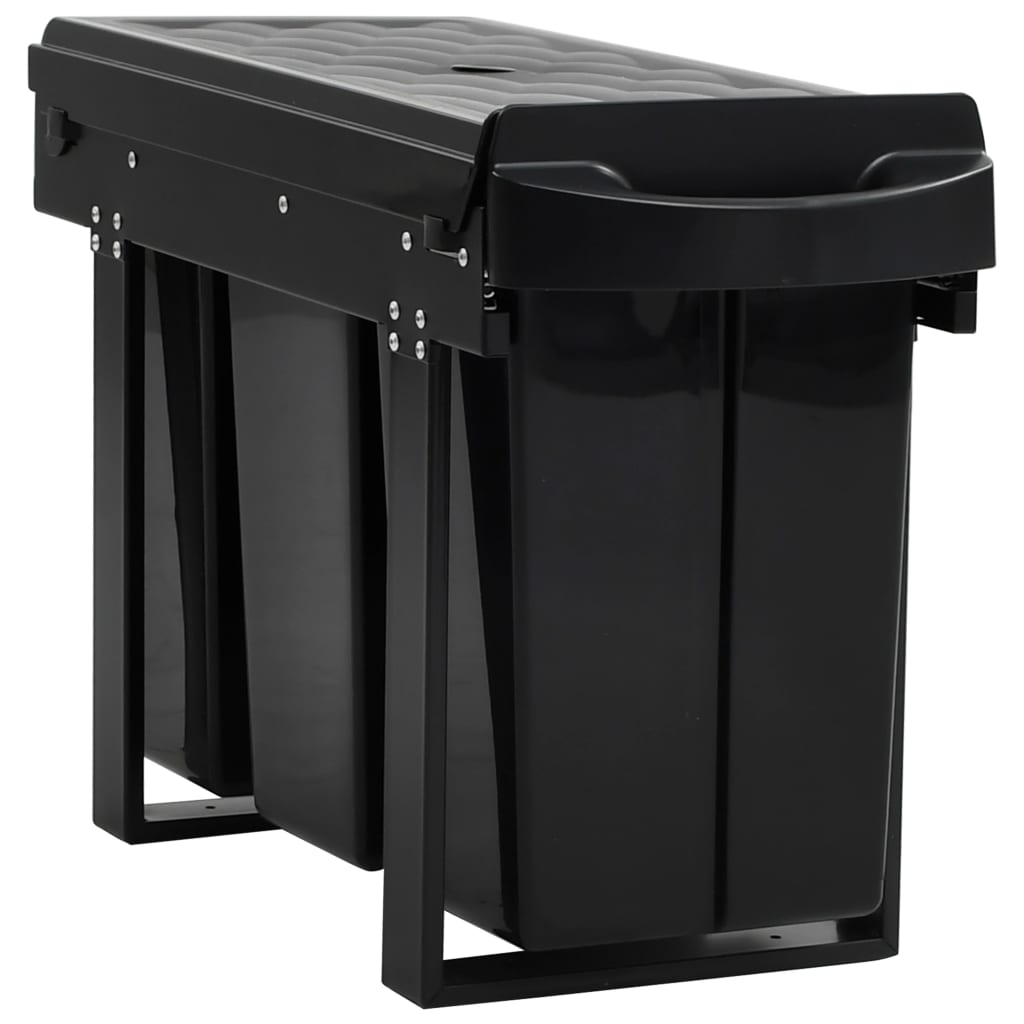 vidaXL Coș gunoi retractabil pentru dulap bucătărie, silențios, 36 L vidaXL Coș gunoi retractabil pentru dulap bucătărie, silențios, 36 L