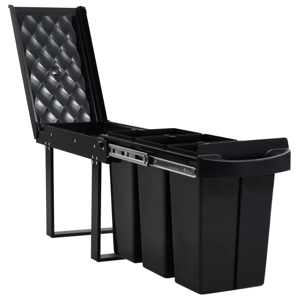 vidaXL Coș gunoi retractabil pentru dulap bucătărie, silențios, 36 L vidaXL Coș gunoi retractabil pentru dulap bucătărie, silențios, 36 L