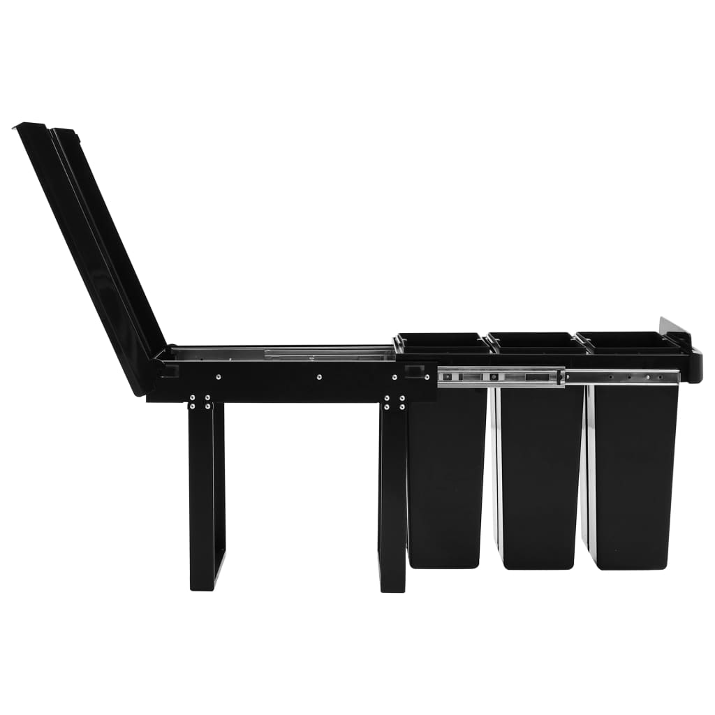 vidaXL Coș gunoi retractabil pentru dulap bucătărie, silențios, 36 L vidaXL Coș gunoi retractabil pentru dulap bucătărie, silențios, 36 L