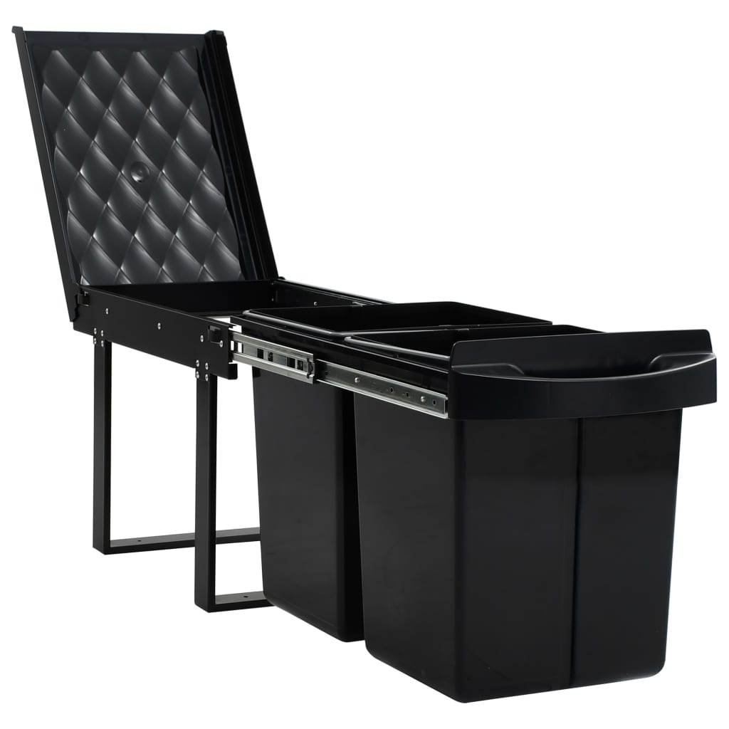 vidaXL Coș gunoi retractabil pentru dulap bucătărie, silențios, 48 L vidaXL Coș gunoi retractabil pentru dulap bucătărie, silențios, 48 L