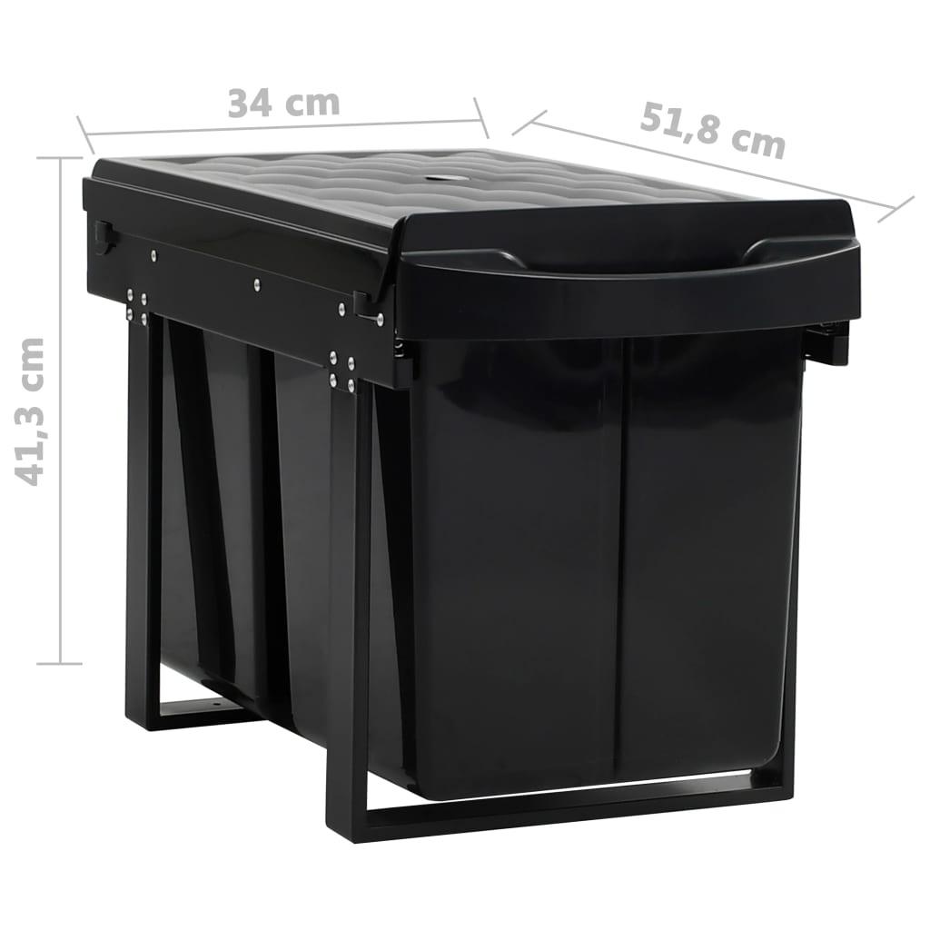 vidaXL Coș gunoi retractabil pentru dulap bucătărie, silențios, 48 L vidaXL Coș gunoi retractabil pentru dulap bucătărie, silențios, 48 L