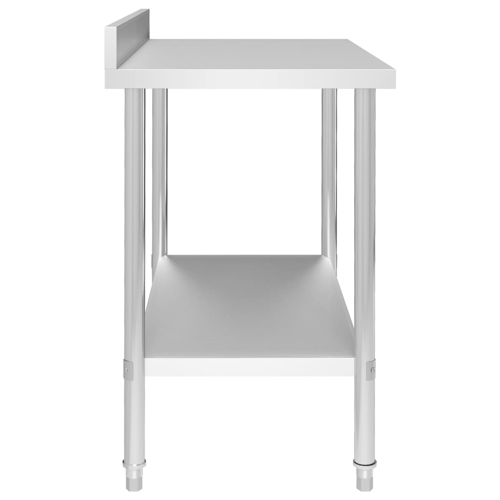vidaXL Masă de lucru bucătărie cu bordură 100x60x93 cm oțel inoxidabil vidaXL Masă de lucru bucătărie cu bordură 100x60x93 cm oțel inoxidabil