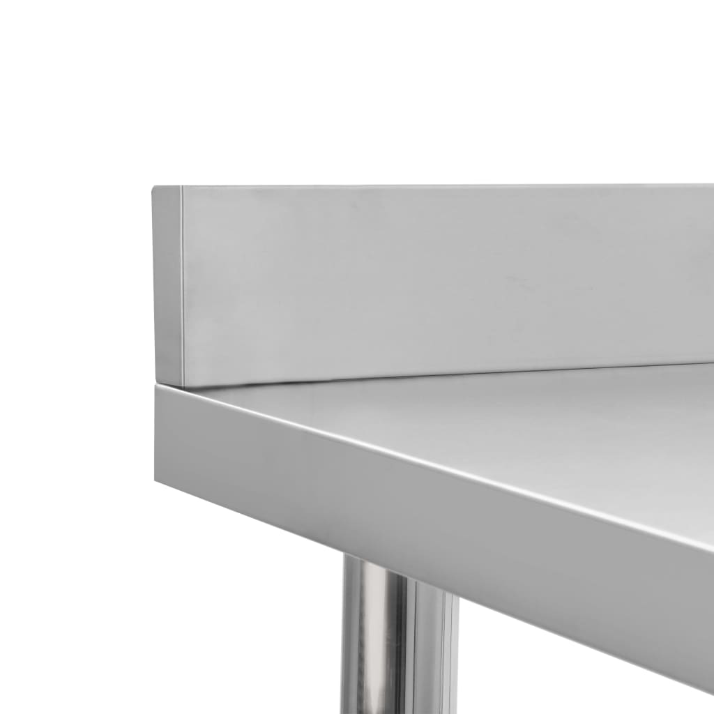 vidaXL Masă de lucru bucătărie cu bordură 100x60x93 cm oțel inoxidabil vidaXL Masă de lucru bucătărie cu bordură 100x60x93 cm oțel inoxidabil