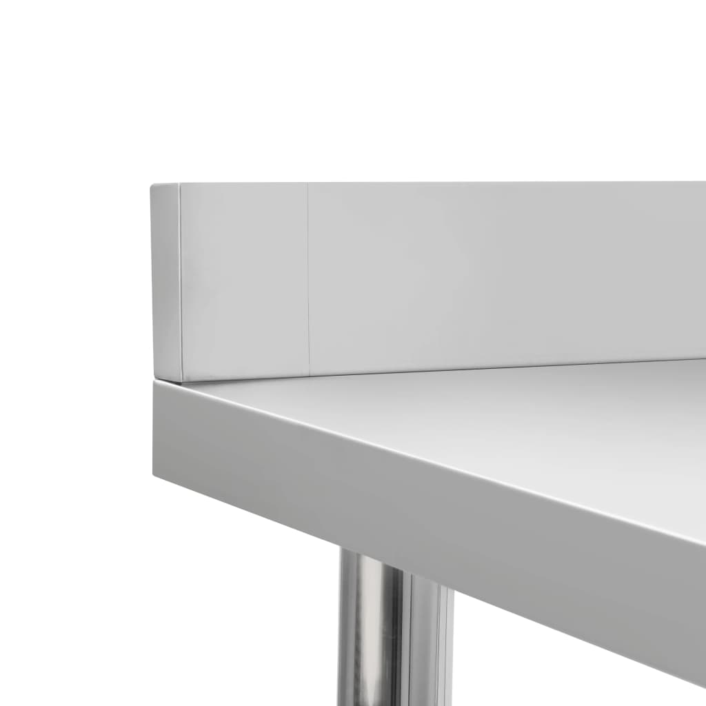 vidaXL Masă de lucru bucătărie bordură antistropire 120x60x93 cm oțel vidaXL Masă de lucru bucătărie bordură antistropire 120x60x93 cm oțel