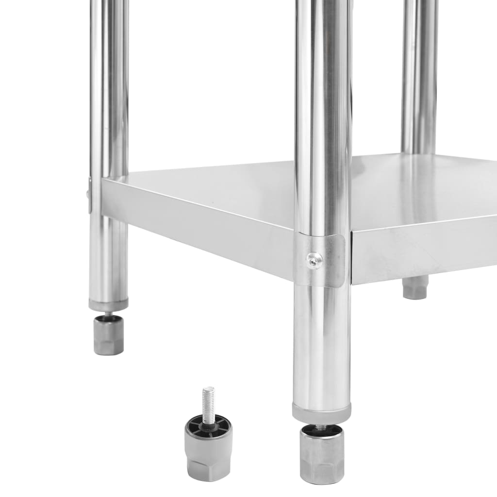 vidaXL Masă de lucru bucătărie bordură antistropire 120x60x93 cm oțel vidaXL Masă de lucru bucătărie bordură antistropire 120x60x93 cm oțel