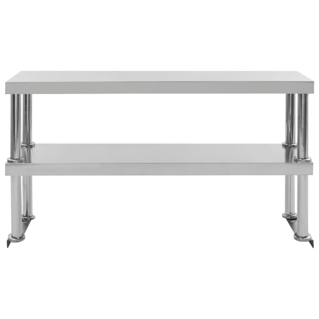 vidaXL Raft masă de lucru cu 2 niveluri, 120x30x65 cm, oțel inoxidabil vidaXL Raft masă de lucru cu 2 niveluri, 120x30x65 cm, oțel inoxidabil