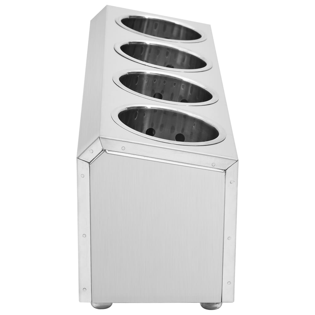 vidaXL Suport de tacâmuri 4 inserții, oțel inoxidabil, dreptunghiular vidaXL Suport de tacâmuri 4 inserții, oțel inoxidabil, dreptunghiular